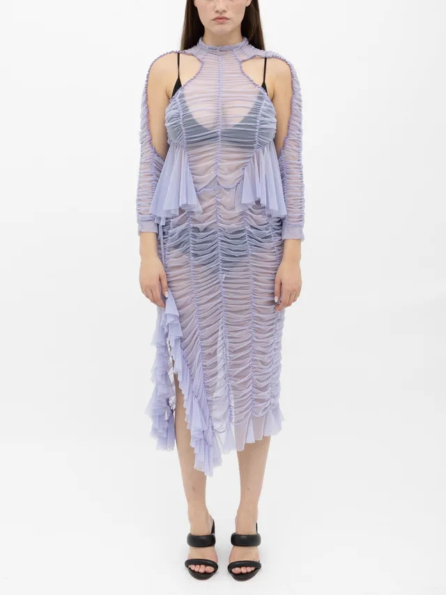 Ester Manas Signature Ruched Dress robe lavande froncée
