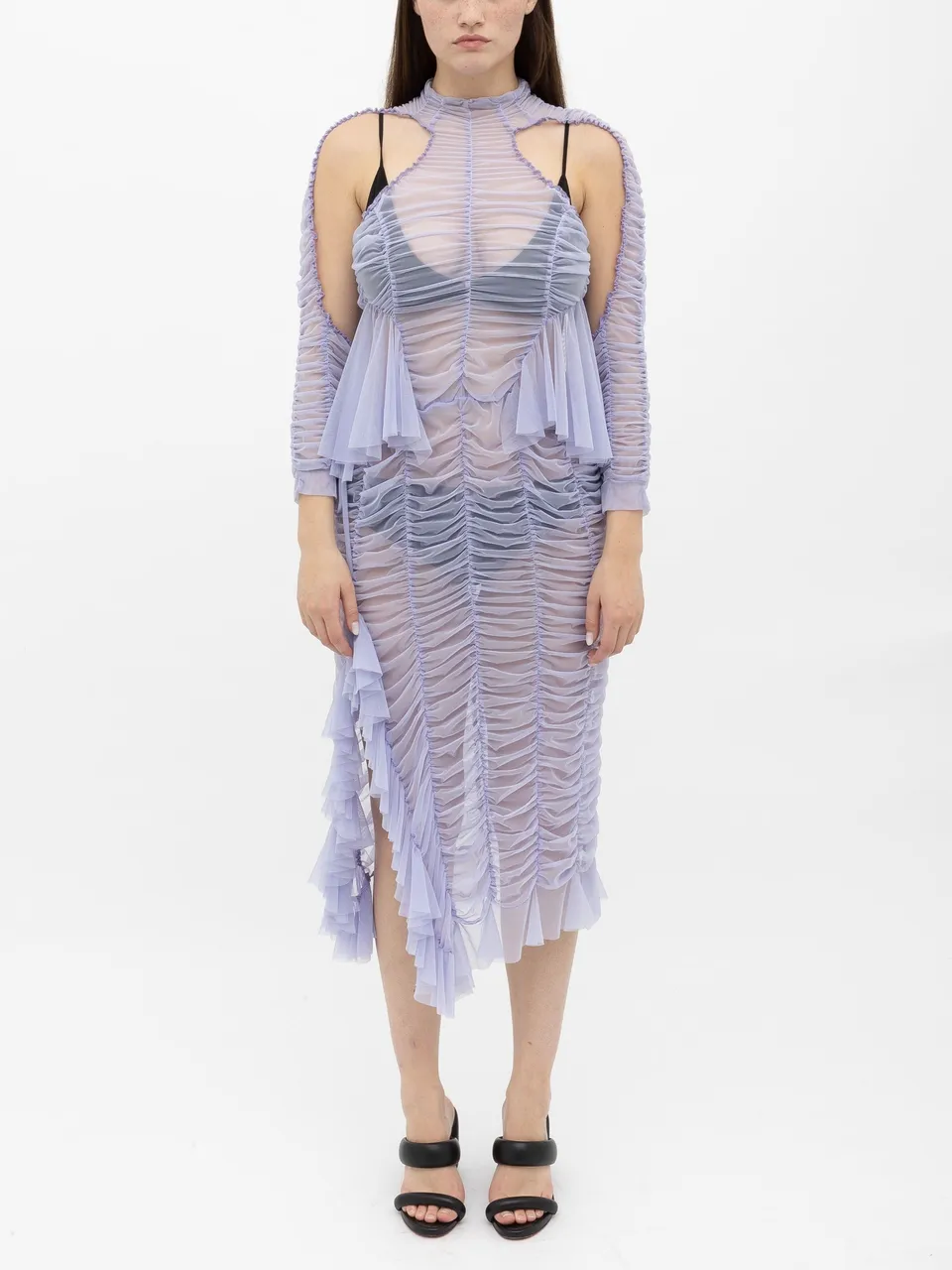 Ester Manas Signature Ruched Dress robe lavande froncée