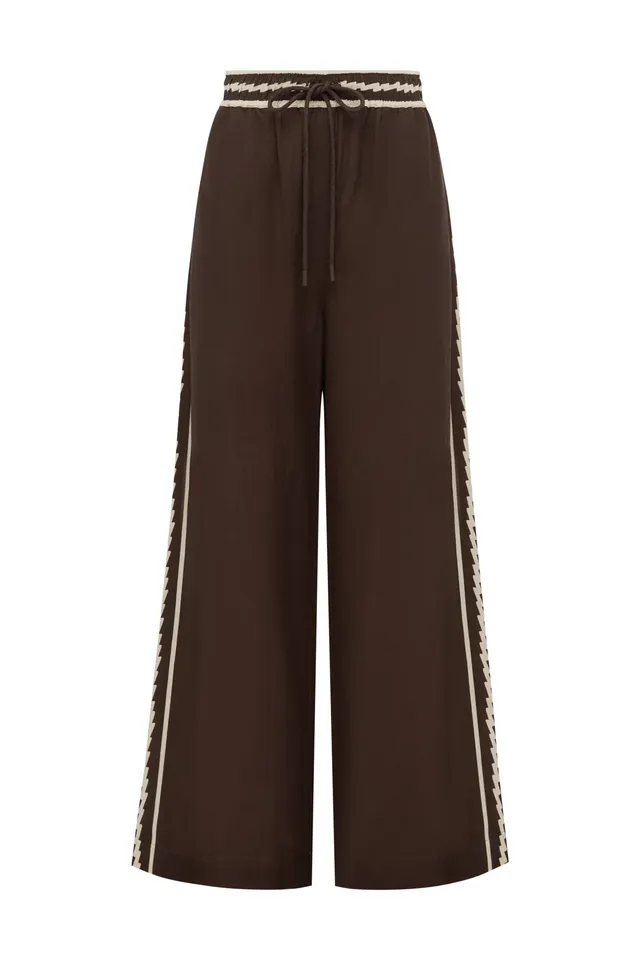 Alemaïs Lori pantalon large rayé viscose taille 10