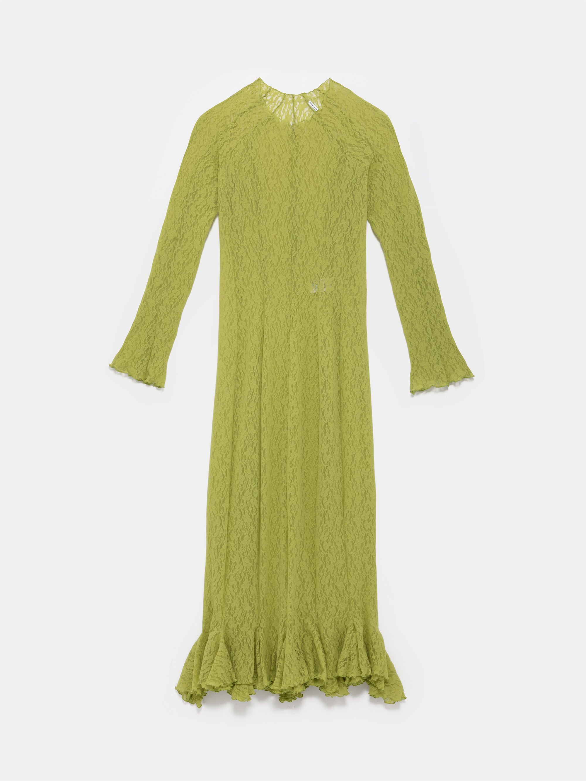 Ester Manas Tulip Dress robe pistache dentelle stretch manches