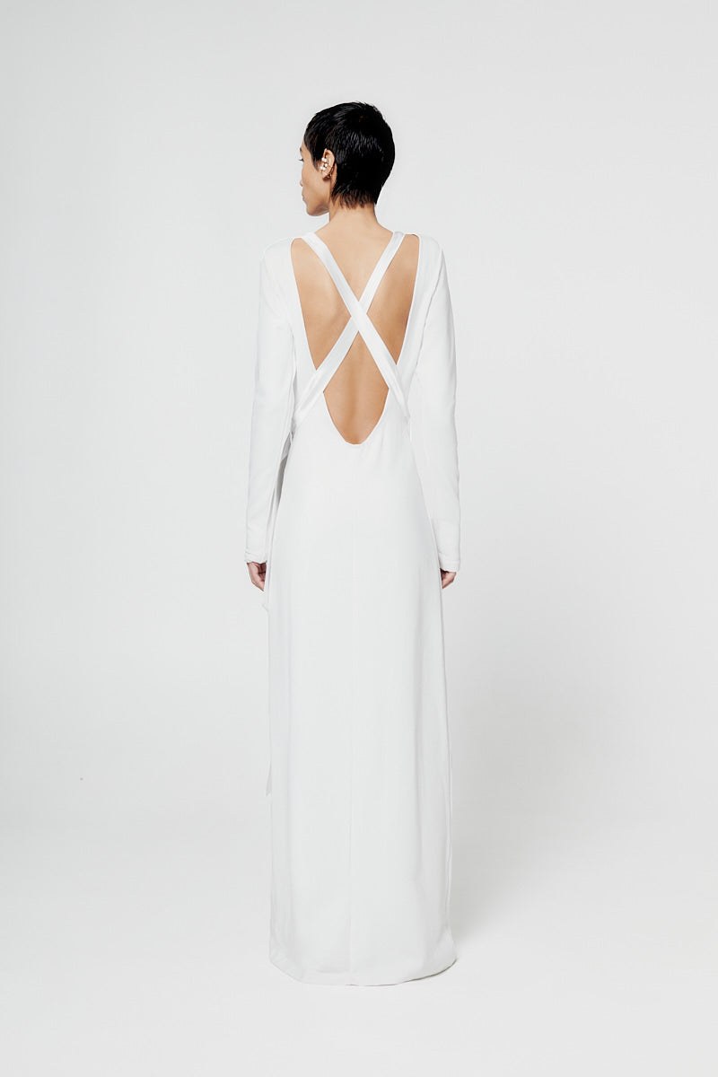ATU Body Couture Moonlight Backless robe blanche dos nu