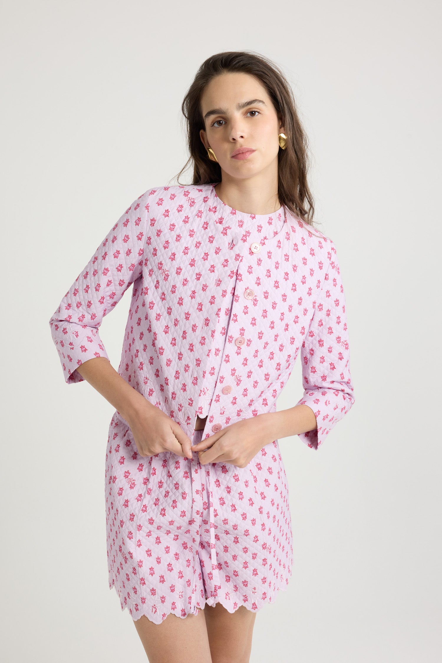 Patou P25JA052 veste matelassée viscose rose Provence