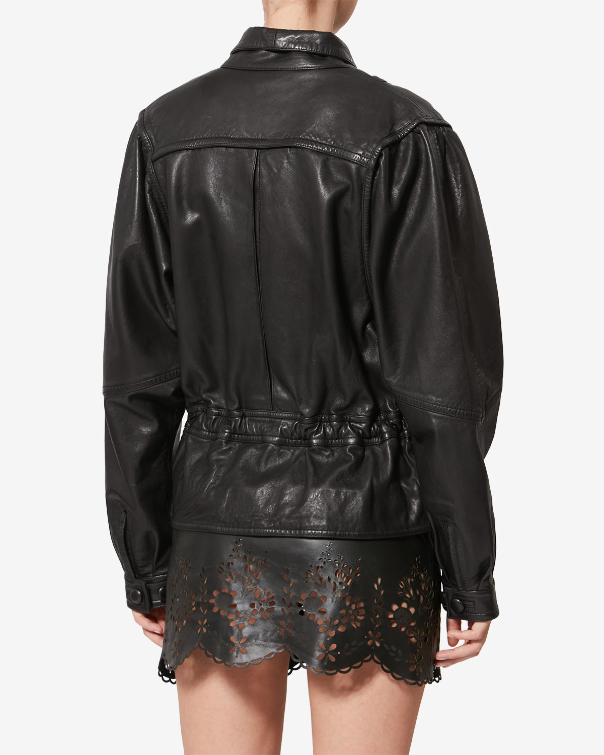Isabel Marant Tressy veste cuir noir agneau