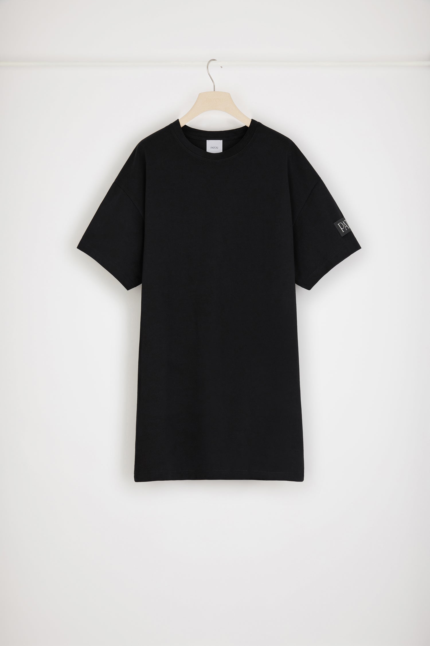 Patou robe t-shirt JE057 coton bio col amovible noire