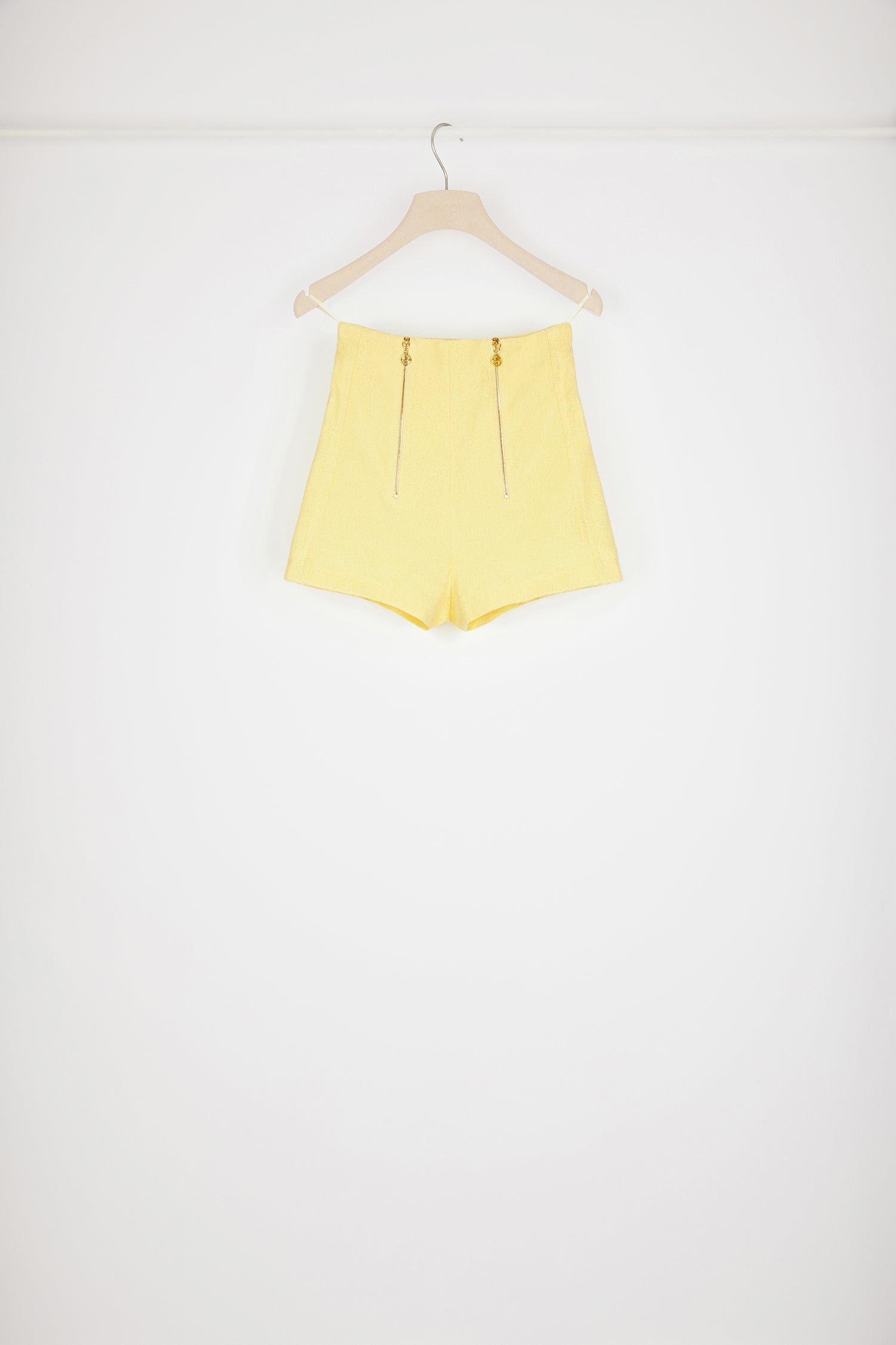 Patou P23TR029 short tweed Mimosa coton taille haute