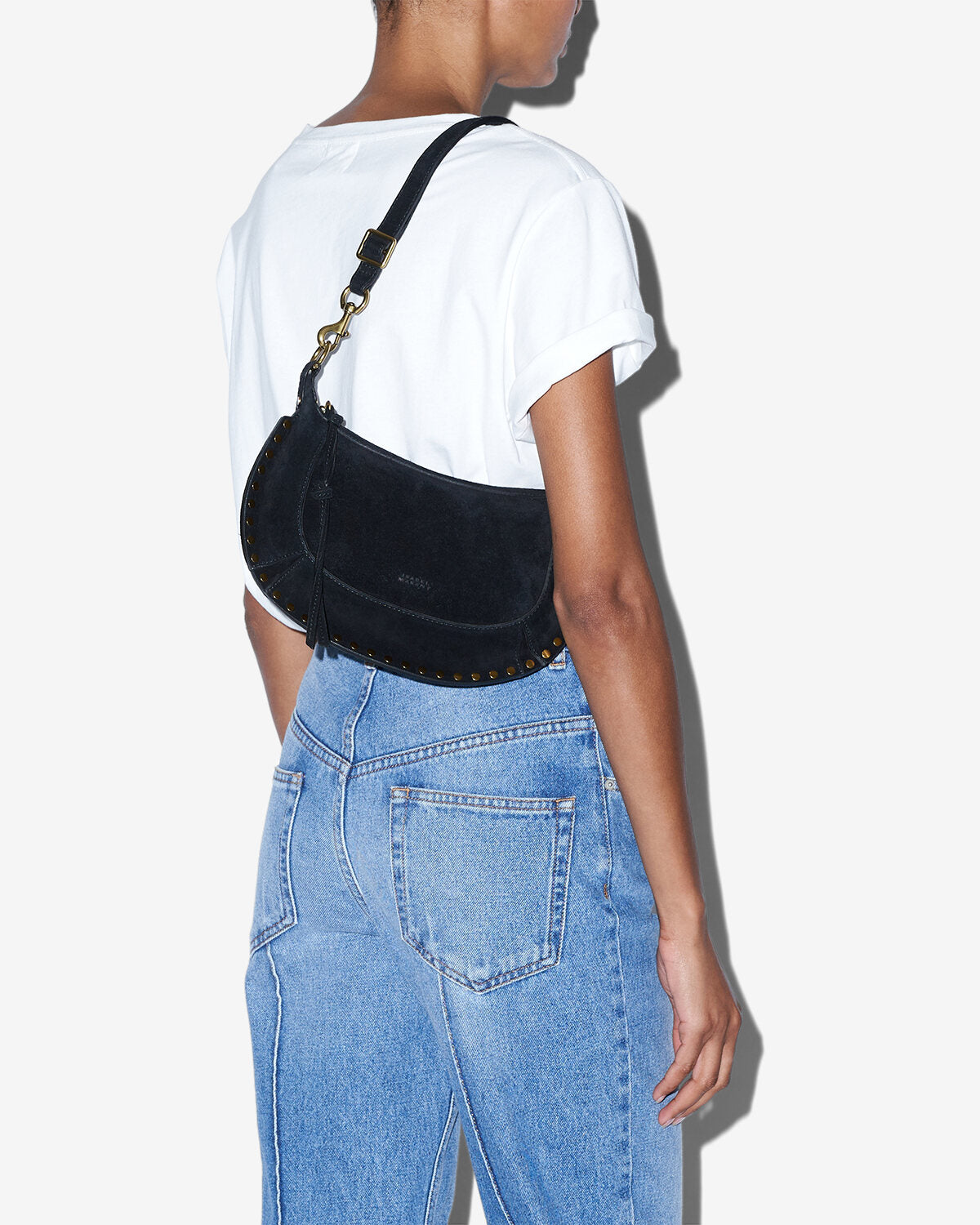 Isabel Marant Oskan Moon sac noir cuir velours