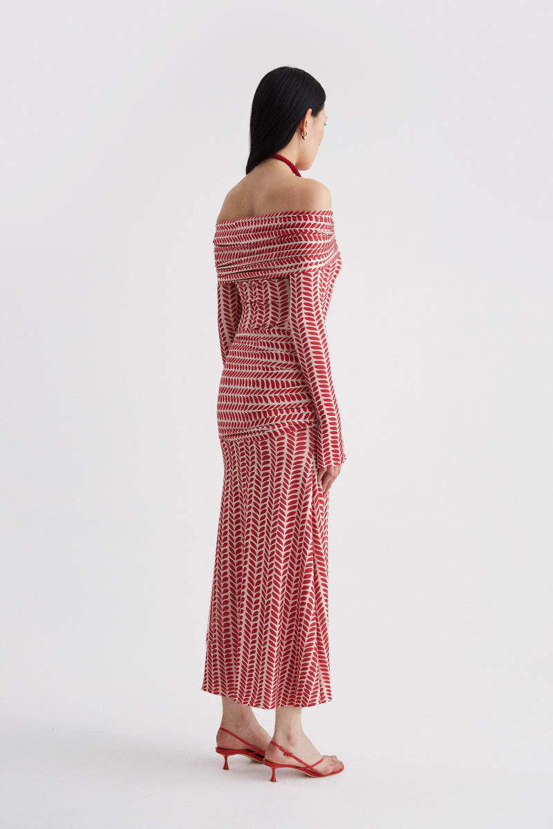 ATU Body Couture Braided Dress robe longue rouge taille S