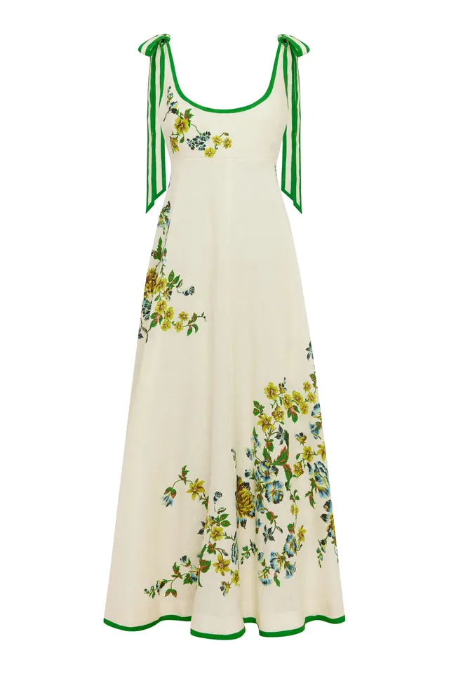 Alemaïs Phyllis robe midi sundress fleurie lin