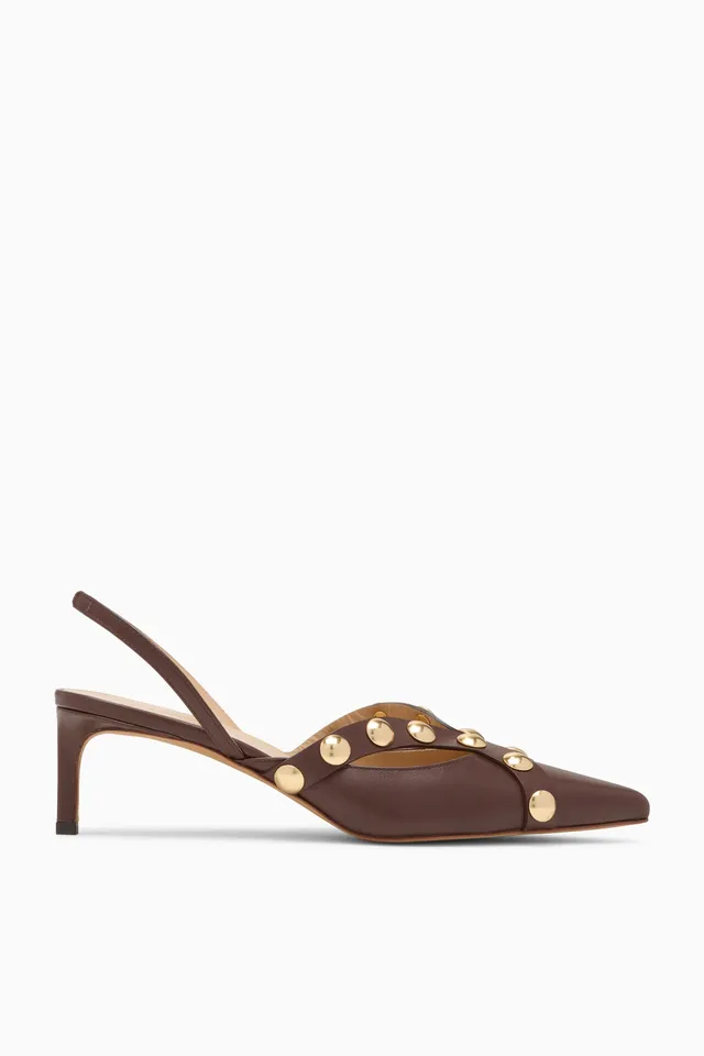 Ulla Johnson Vendome escarpins cuir marron Sequoia 55mm