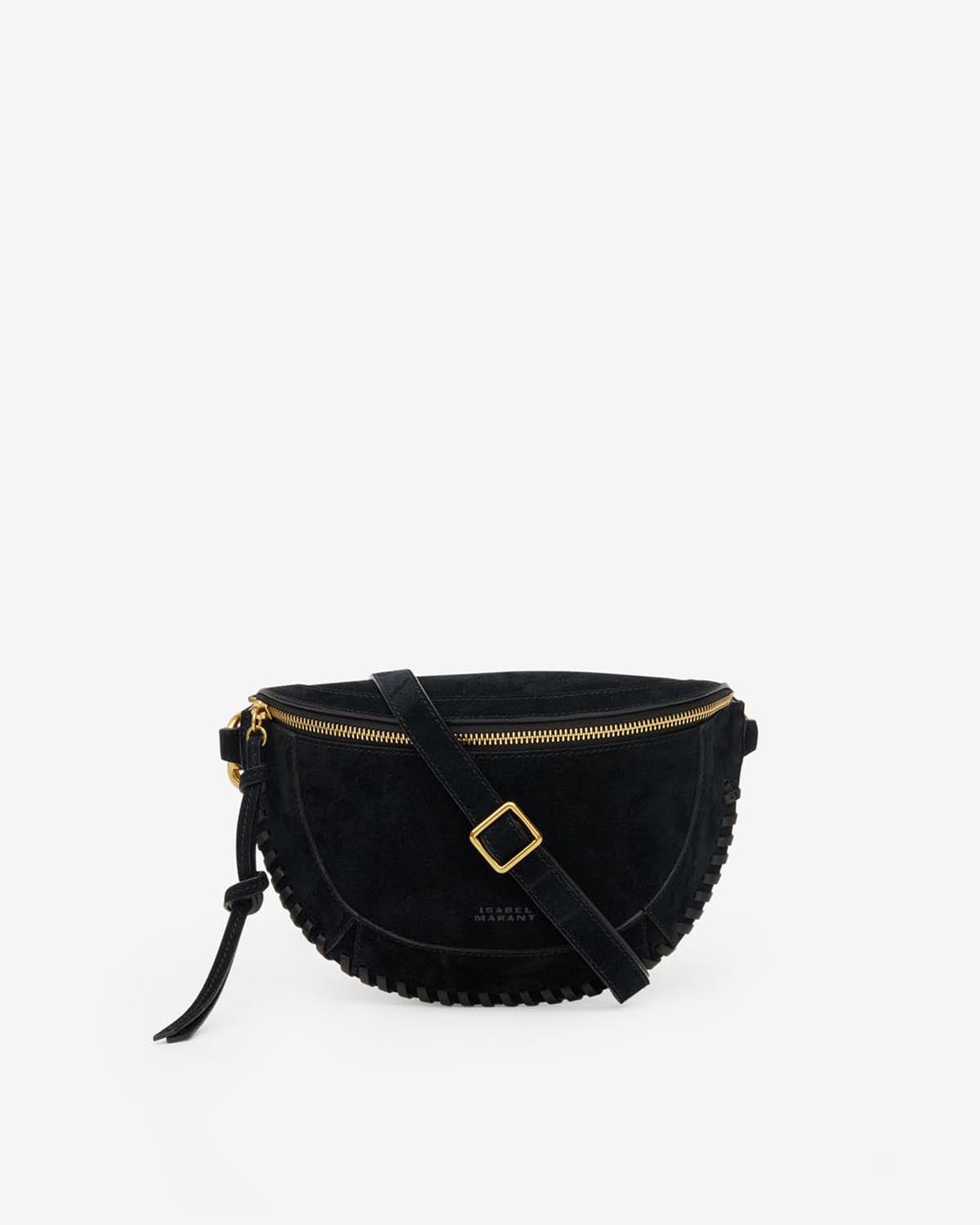 Isabel Marant Skano banane cuir noir tressé 25 cm