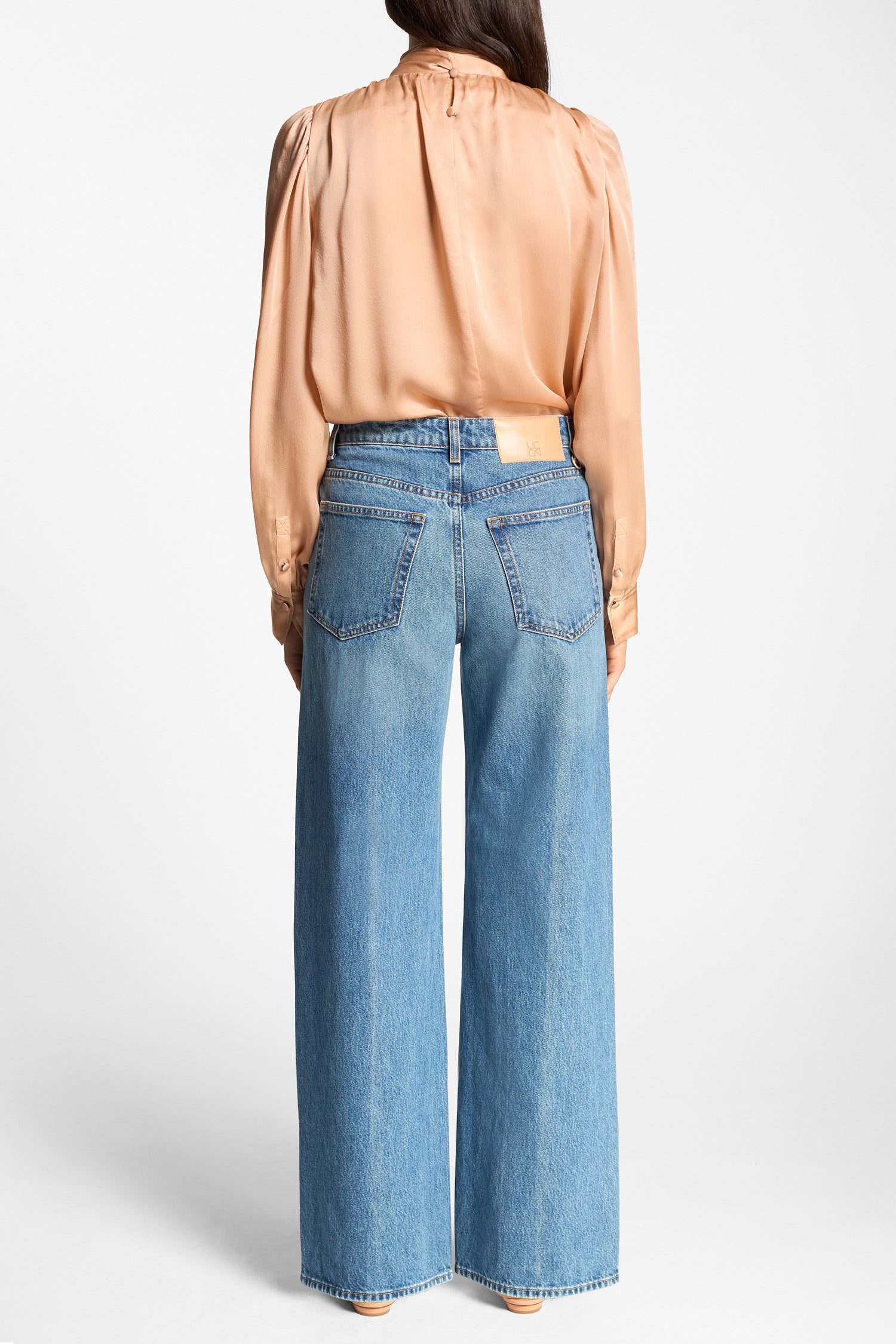 Ulla Johnson Denim Willow Jean jean large bleu Danube coton