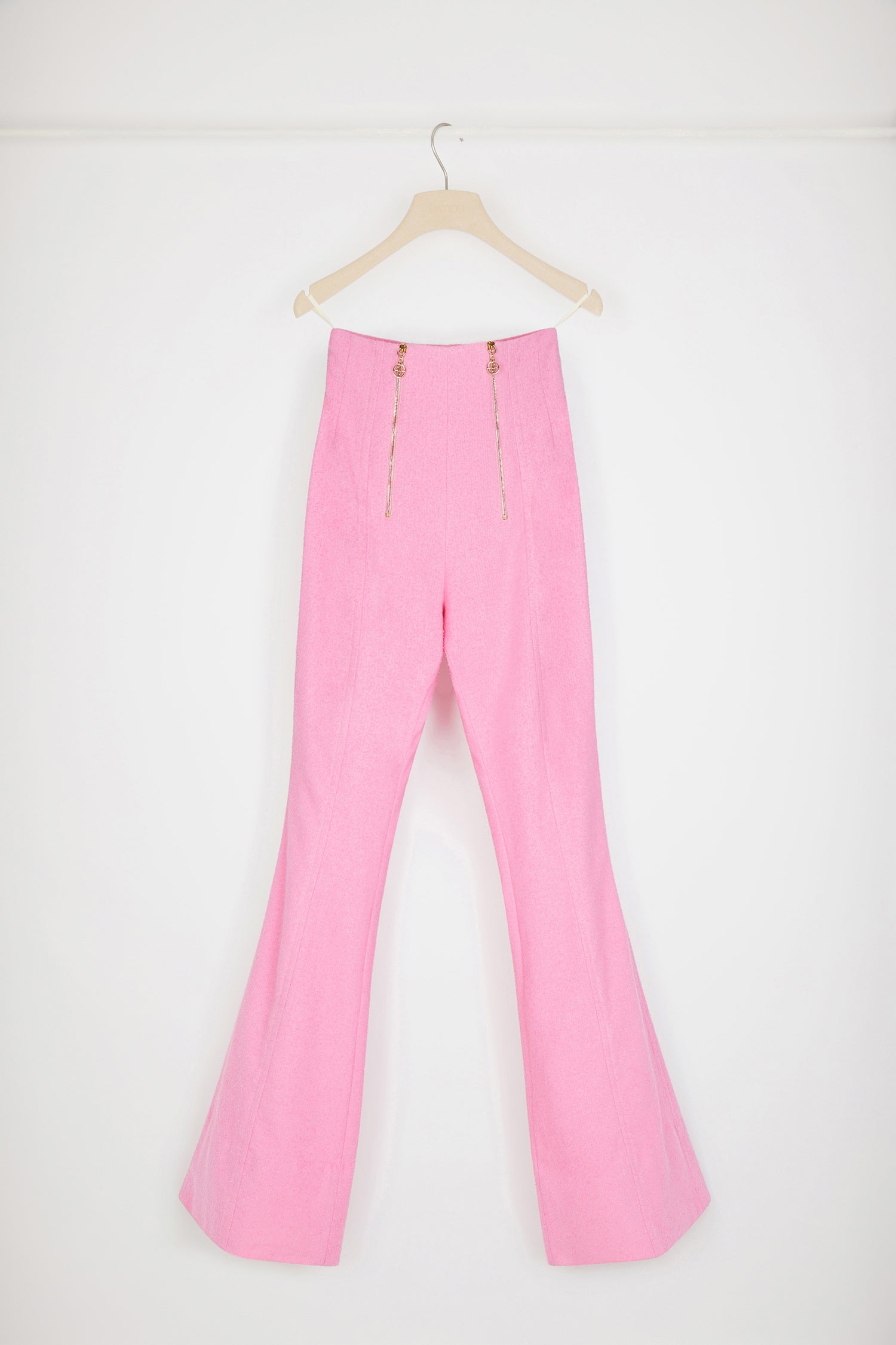 Patou Pantalon flare TR027 tweed coton rose