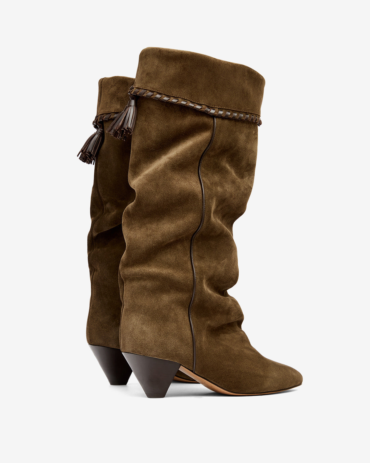 Isabel Marant Elita bottes bronze suède talon 5,5 cm