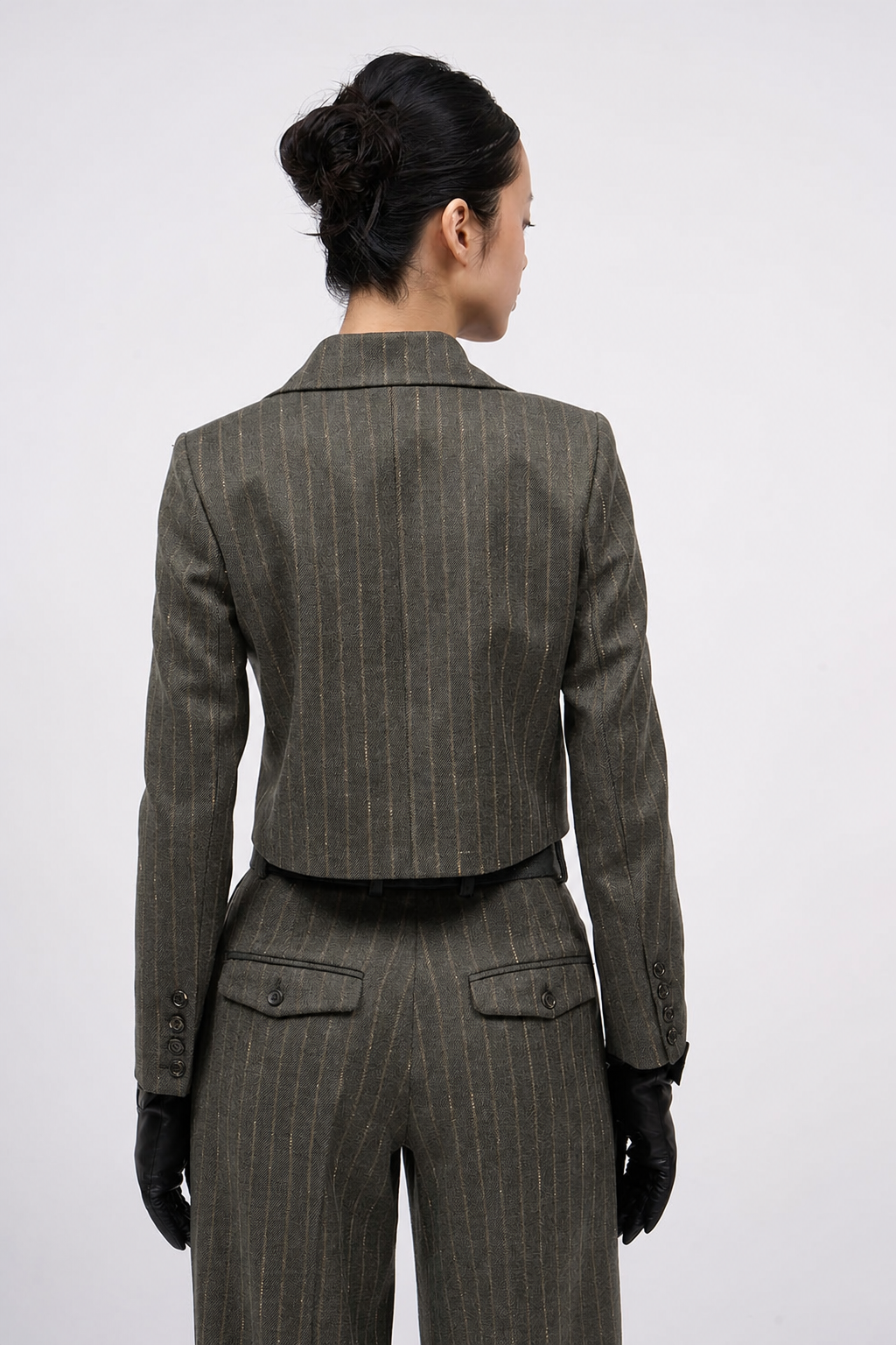 Paul & Joe Tibre veste courte twill laine rayé navy 100% laine