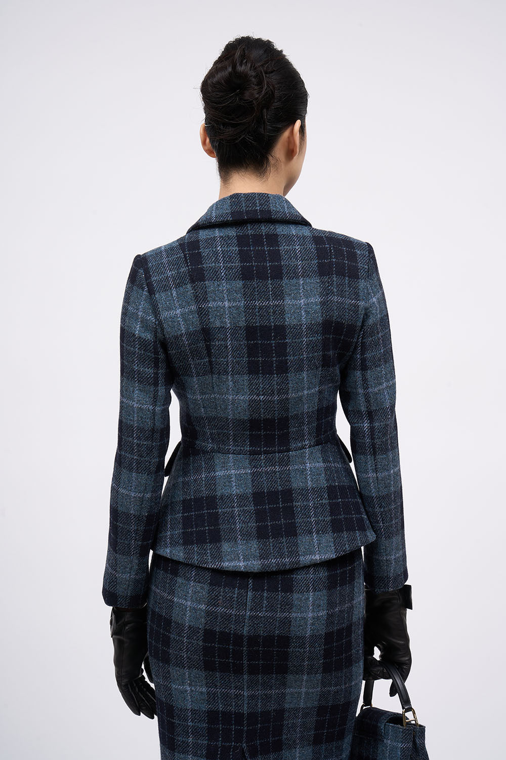 Paul & Joe Celimene veste cintrée laine indigo Harris Tweed