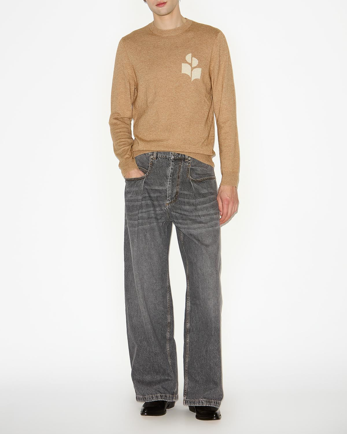 Isabel Marant Evans pull camel col rond laine