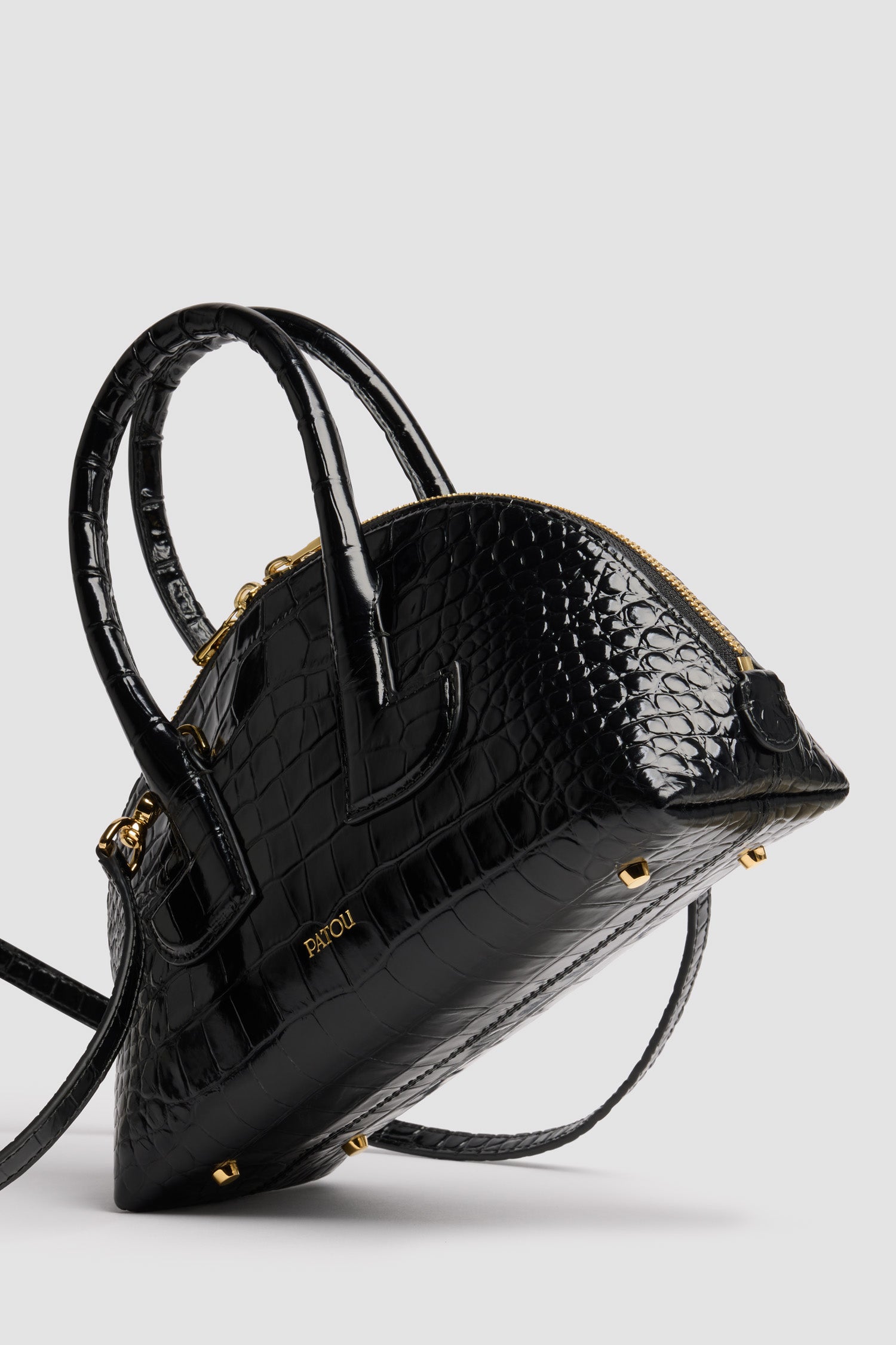 Patou Bags H25BA0195044999B sac bowling cuir croco noir TU
