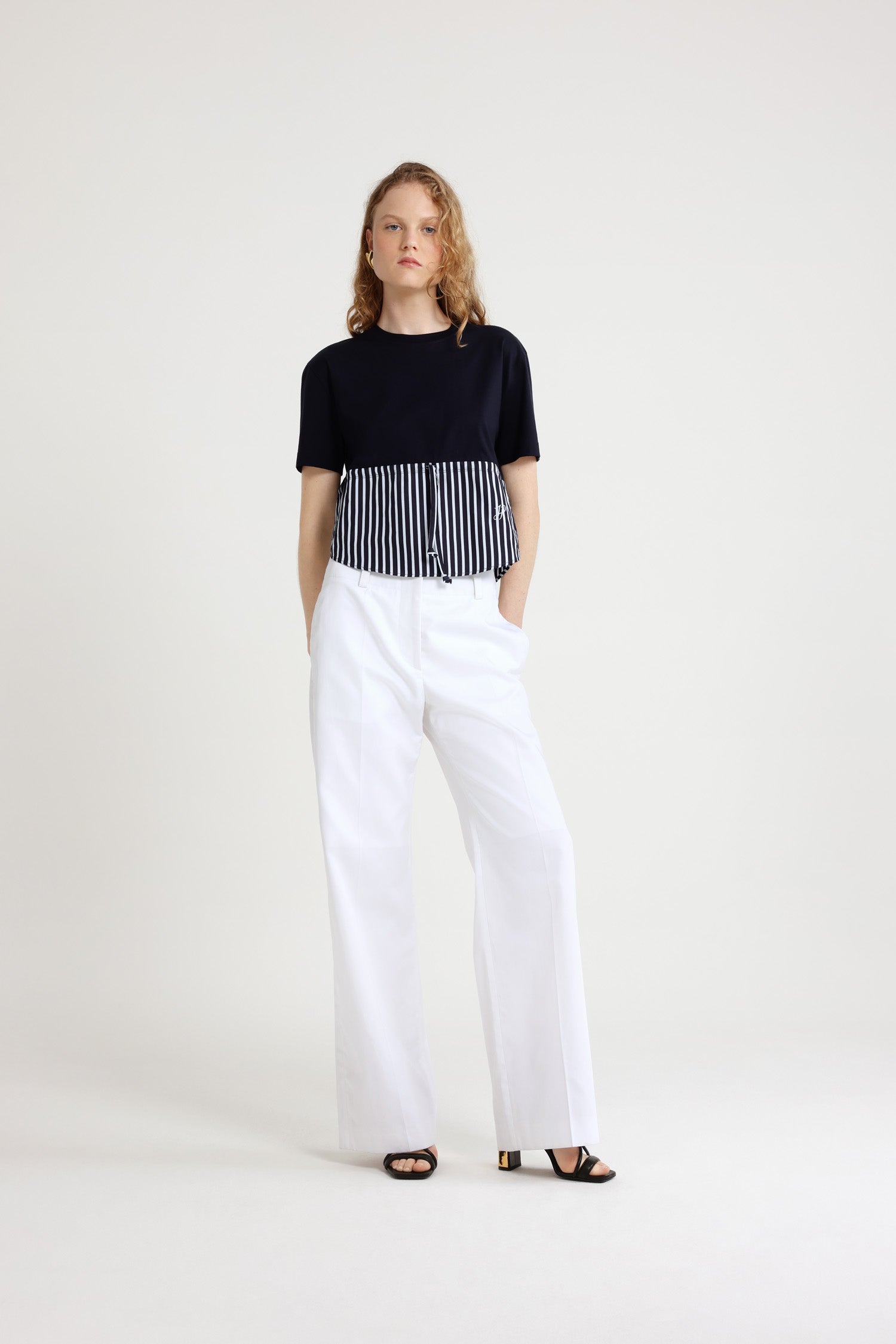 Patou TR045 pantalon gabardine coton bio blanc droit