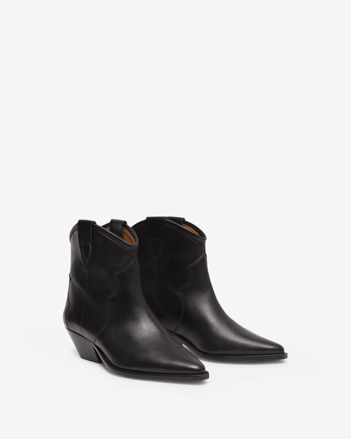Isabel Marant Dewina bottines santiag cuir noir talon 4 cm
