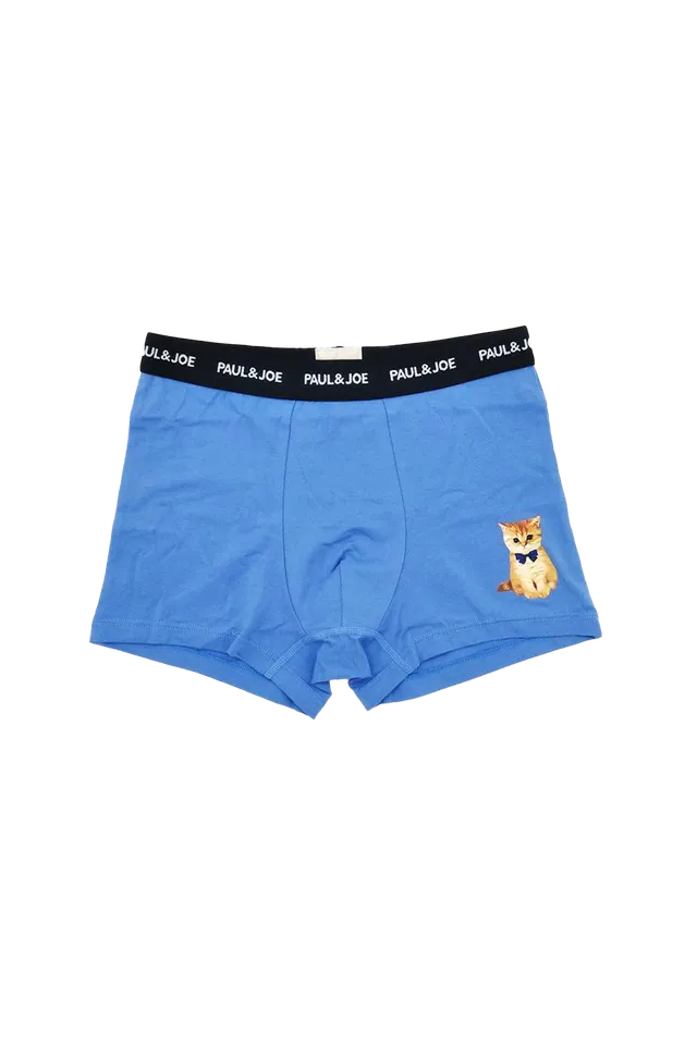 Paul & Joe Boxer Bleu Nounette Coton Imprimé Chat Homme