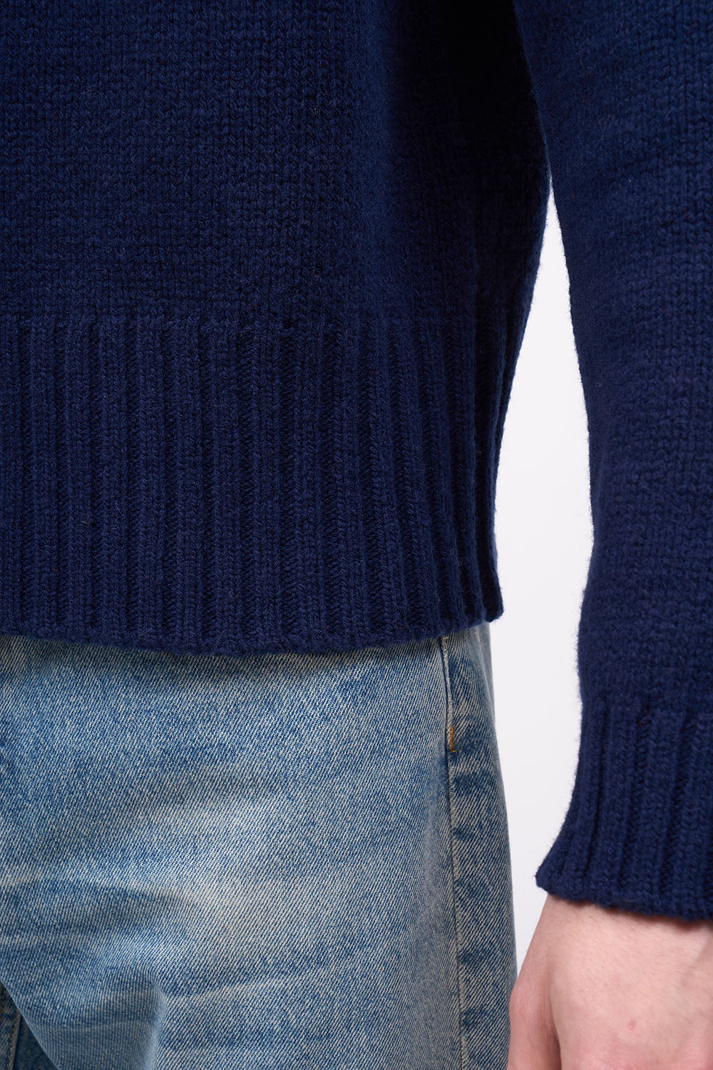 PAUL & JOE Anatole pull col roulé laine bleu nuit 100% laine
