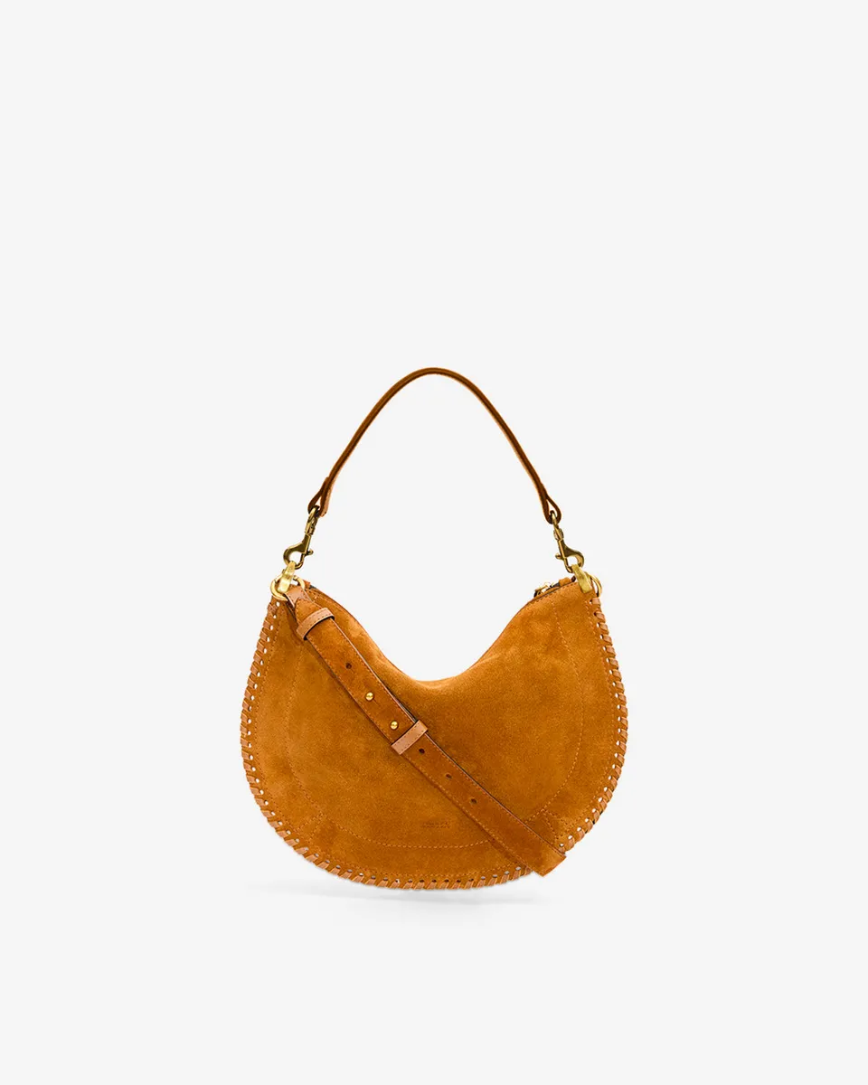 Isabel Marant Oskan Soft Zip sac cuir velours cognac