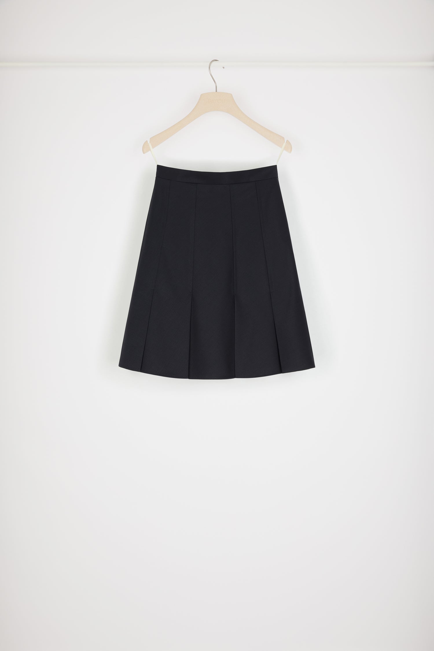 Patou P23SK0370103698N jupe plissée bleu nuit laine
