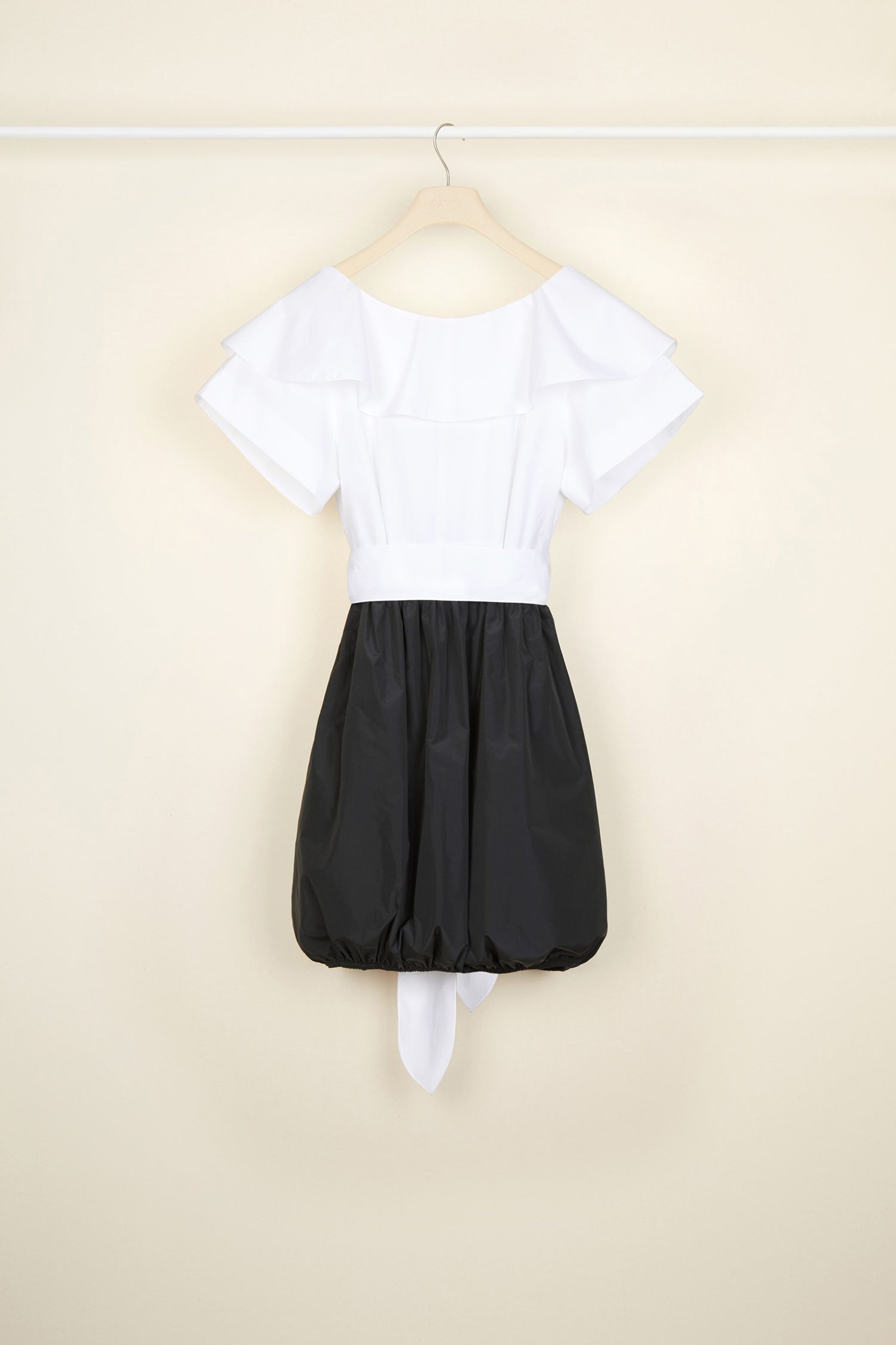Patou DR054 A20DR0540055900B robe boule coton faille noir blanc