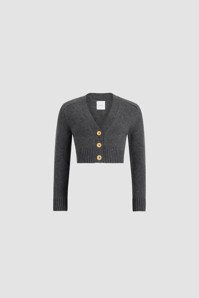 Patou KN277 cardigan court laine cachemire Mercury