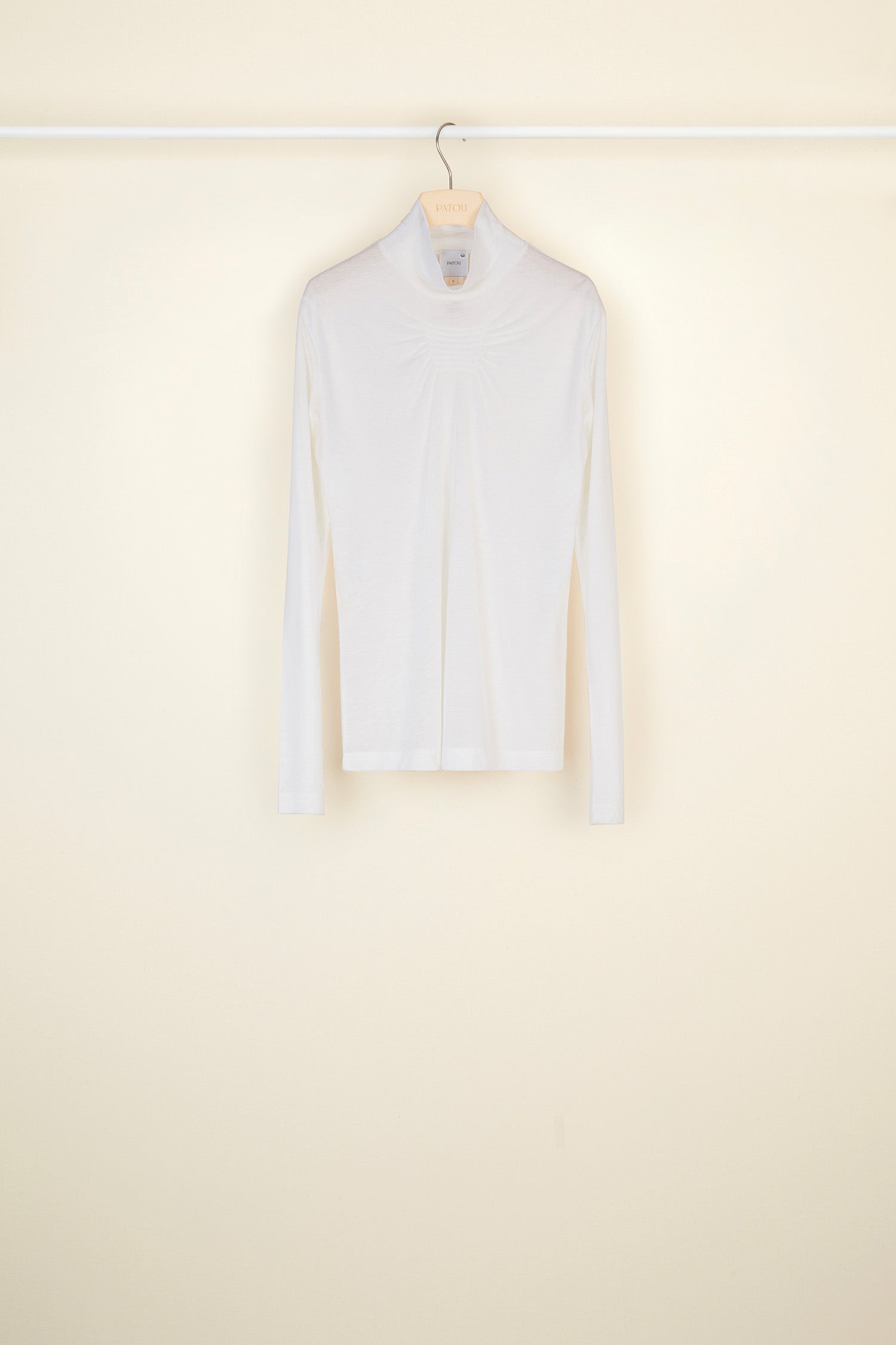 Patou JE012 top jersey laine blanc col montant M