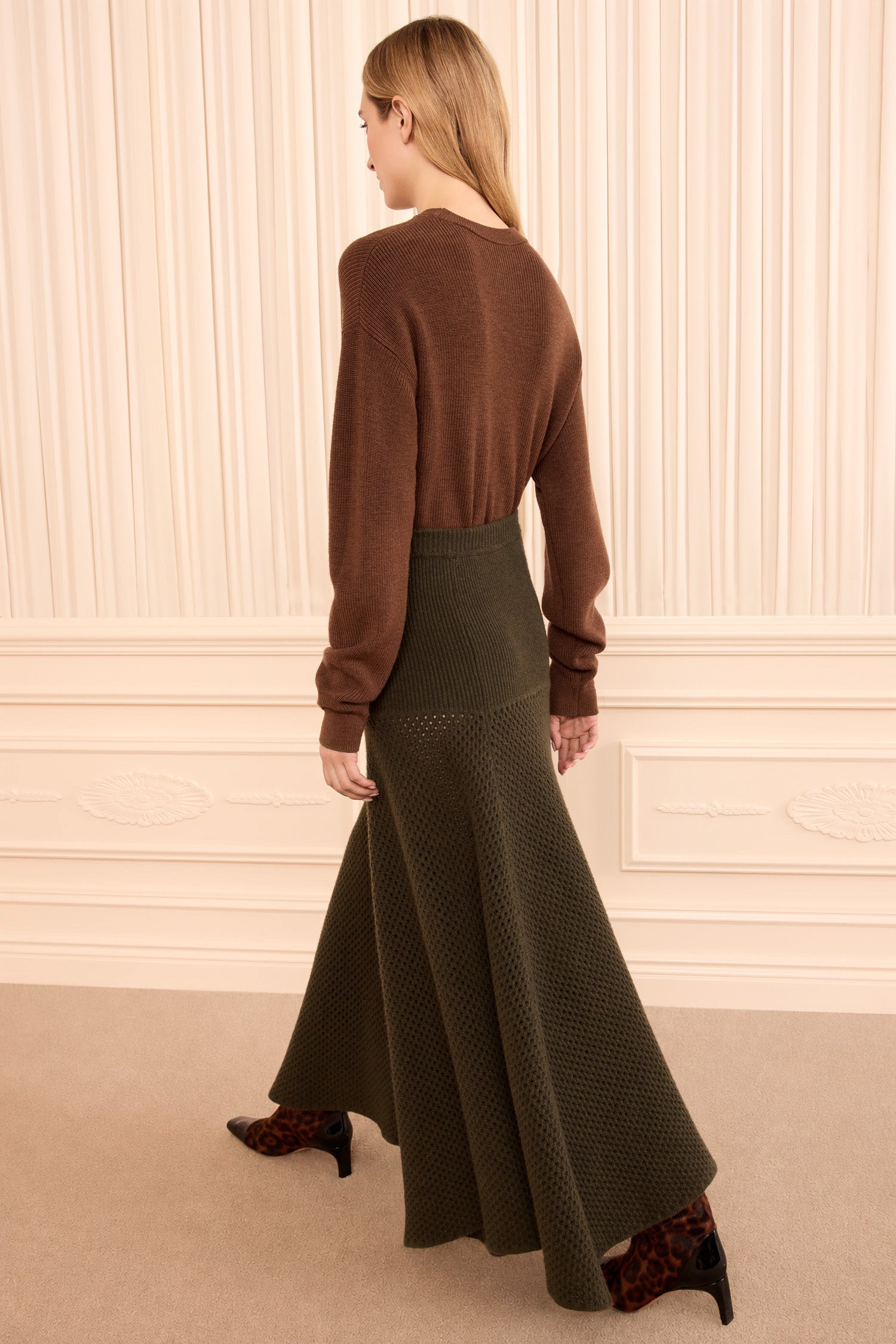 Ulla Johnson Lucia jupe maxi Militaire mérinos
