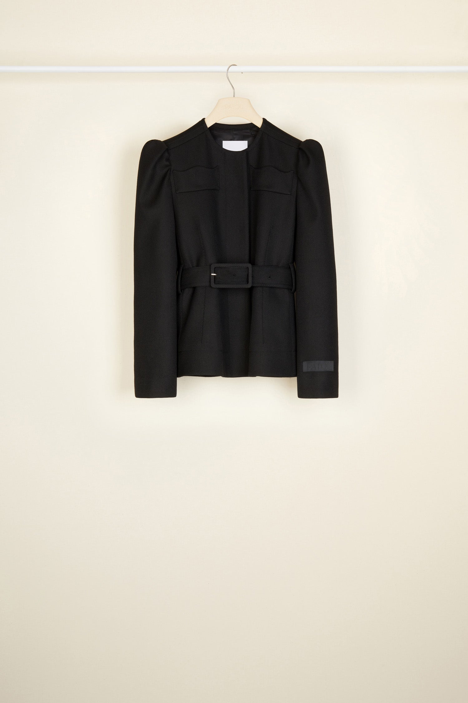 Patou H21JA0140071999B veste laine noire cropped