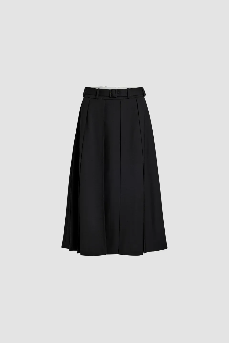 Patou H24SK0700103999B jupe midi plissee noire laine
