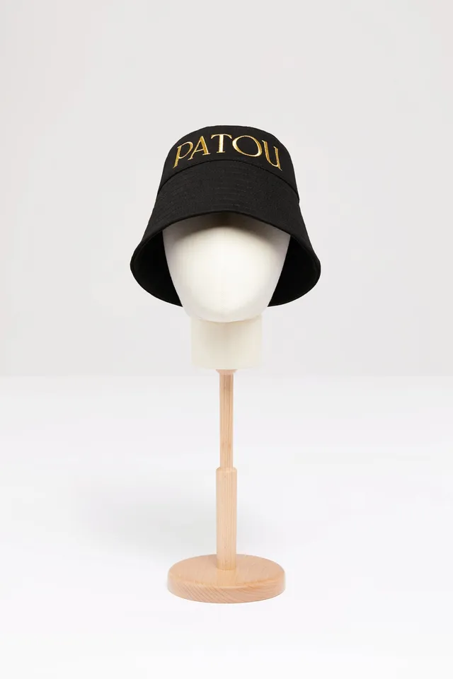 Patou AC027 bob noir denim coton bio logo doré