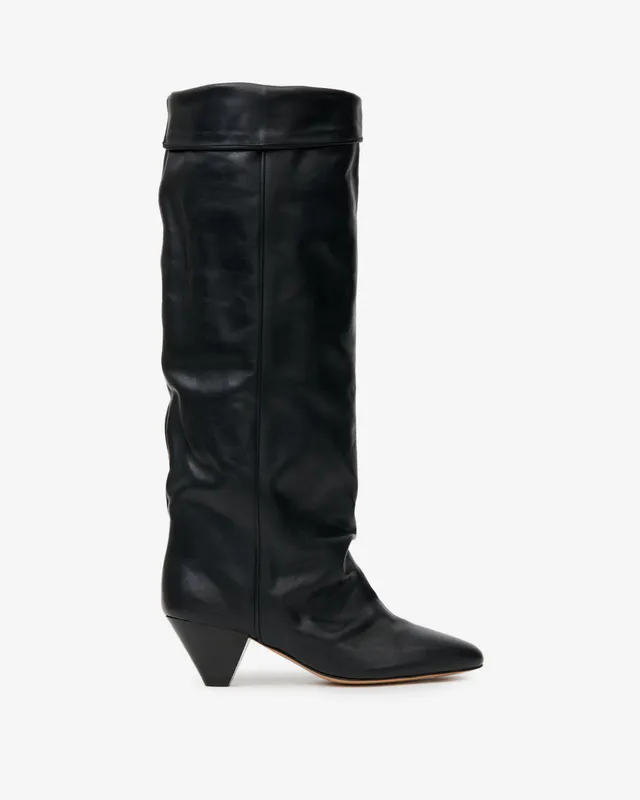 Isabel Marant Elita bottes cuir noir talon 5,5 cm