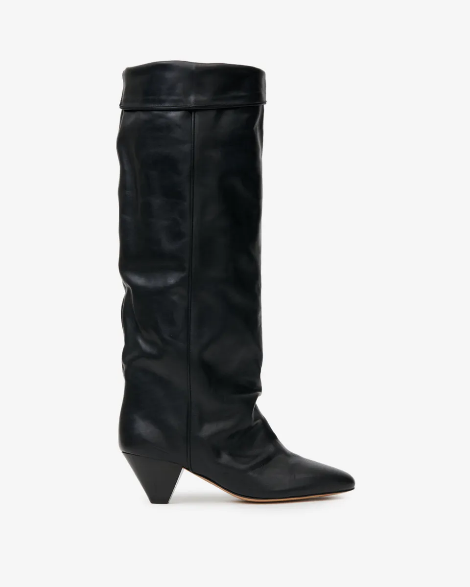 Isabel Marant Elita bottes cuir noir talon 5,5 cm