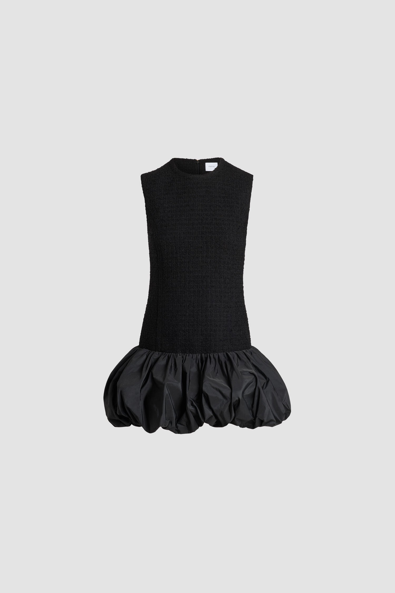 Patou DR205 robe tweed laine noire volant