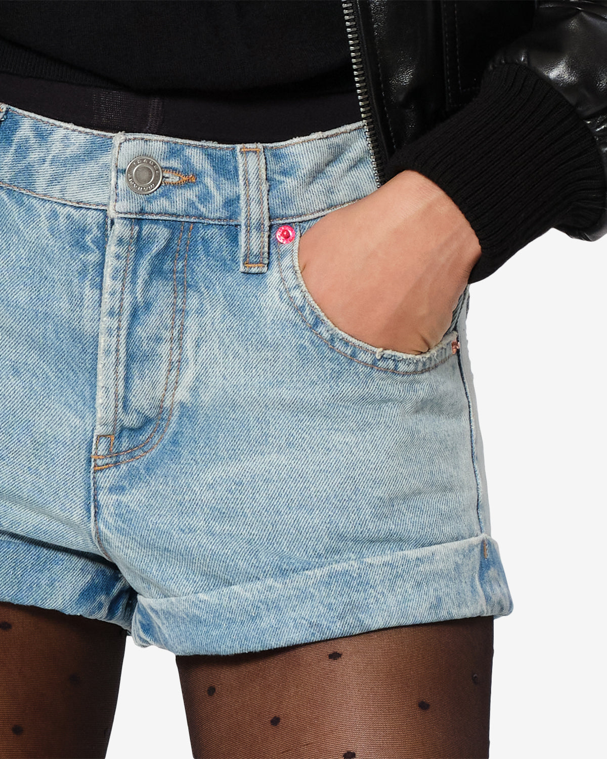 Isabel Marant Diloa short denim bleu vintage coton
