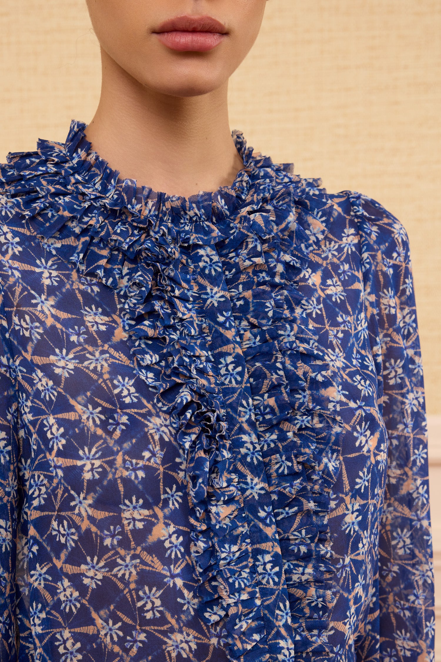 Ulla Johnson Clio blouse dusk soie fleurs volants