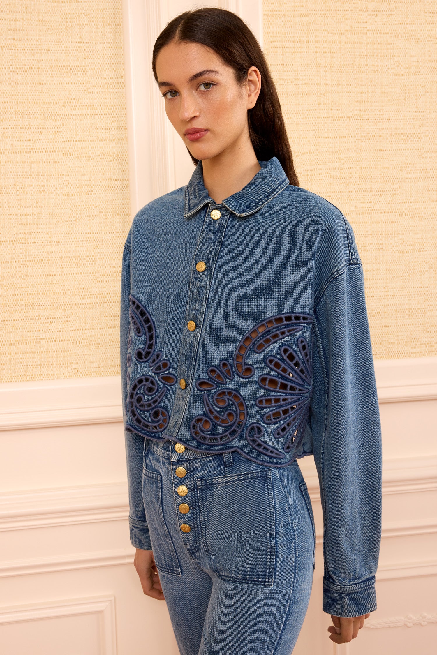Ulla Johnson Bobbi Jacket veste jean coton bleue river
