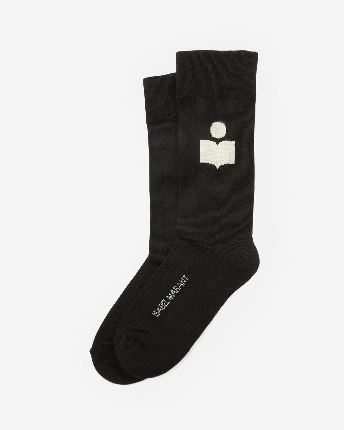 Isabel Marant Siloki chaussettes noir coton logo IM