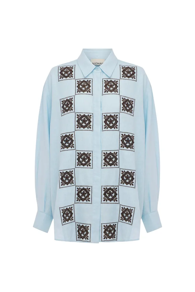 Alemäis Grace chemise lin ample brodée taille 10