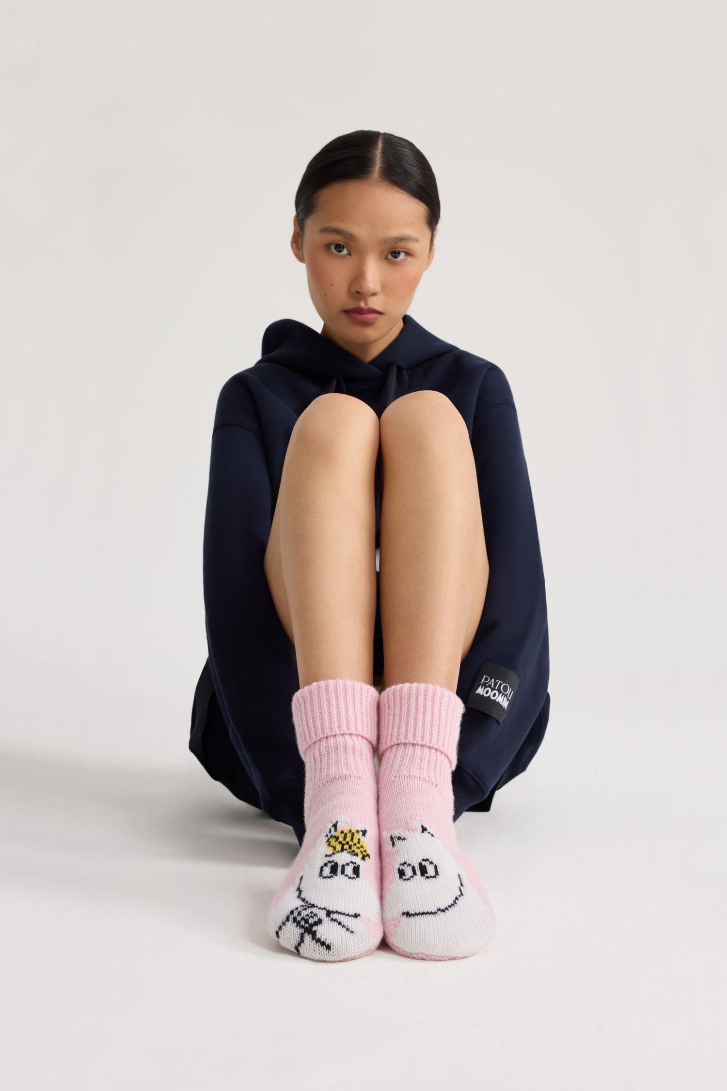 Patou A25AC12580645087 chaussons rose clair TU laine