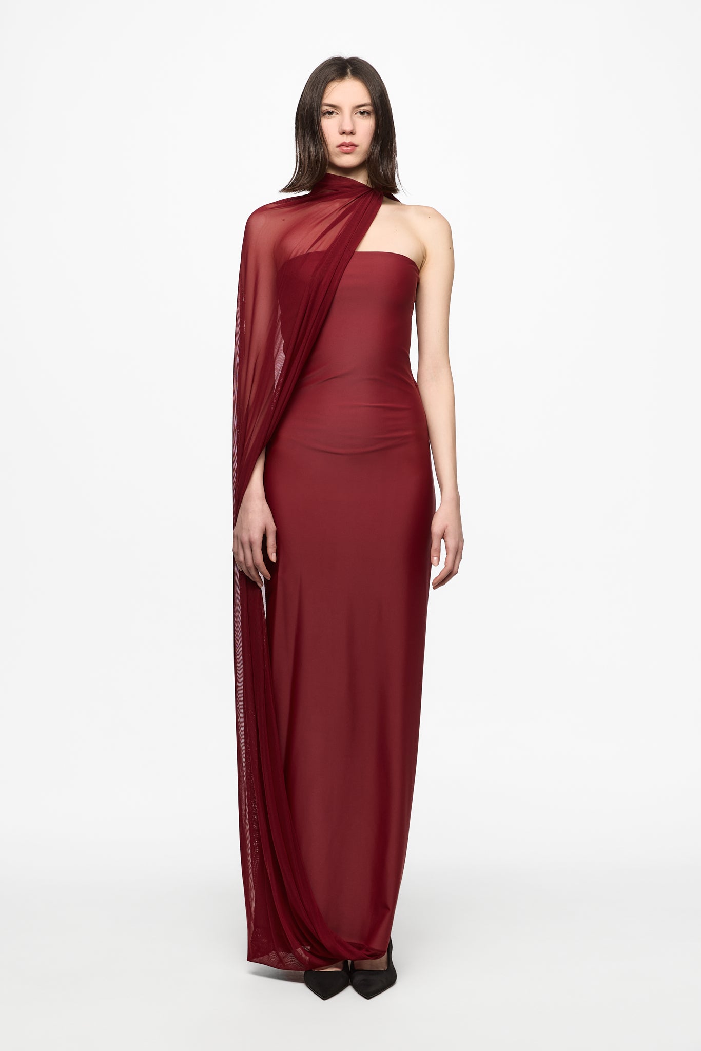 ATU Body Couture Tube Cape robe bordeaux fente taille S