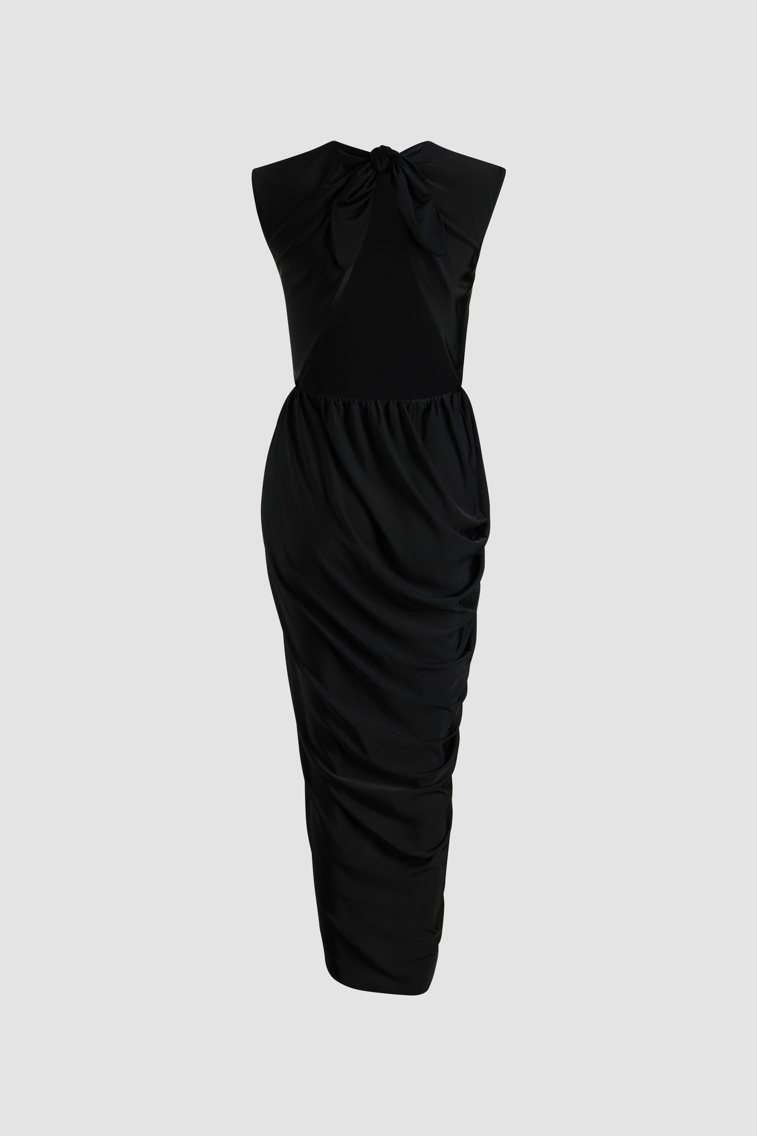 Patou JE147 robe jersey noir dos ouvert midi