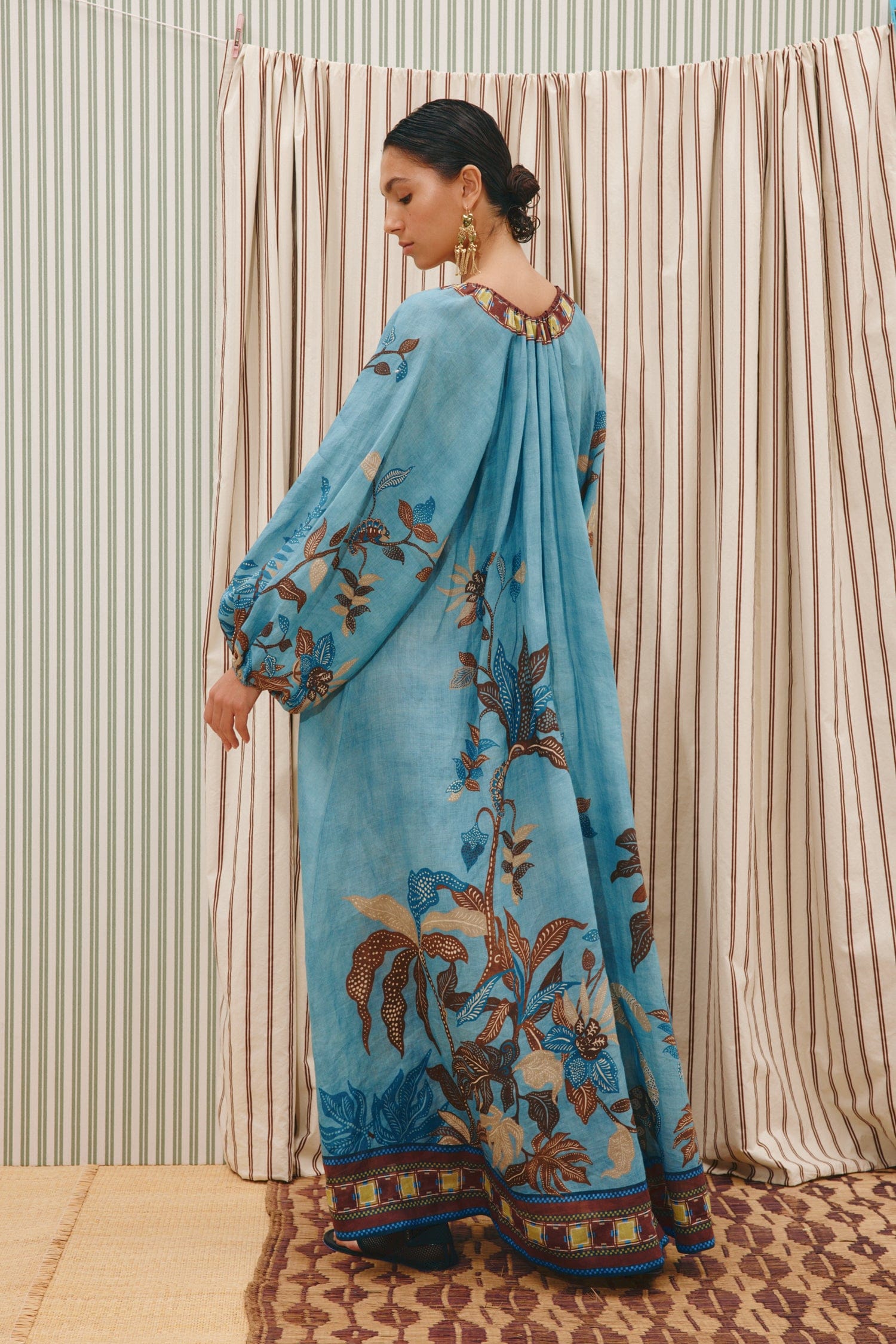 Alemäis Georgie Pool robe maxi ramie imprimé