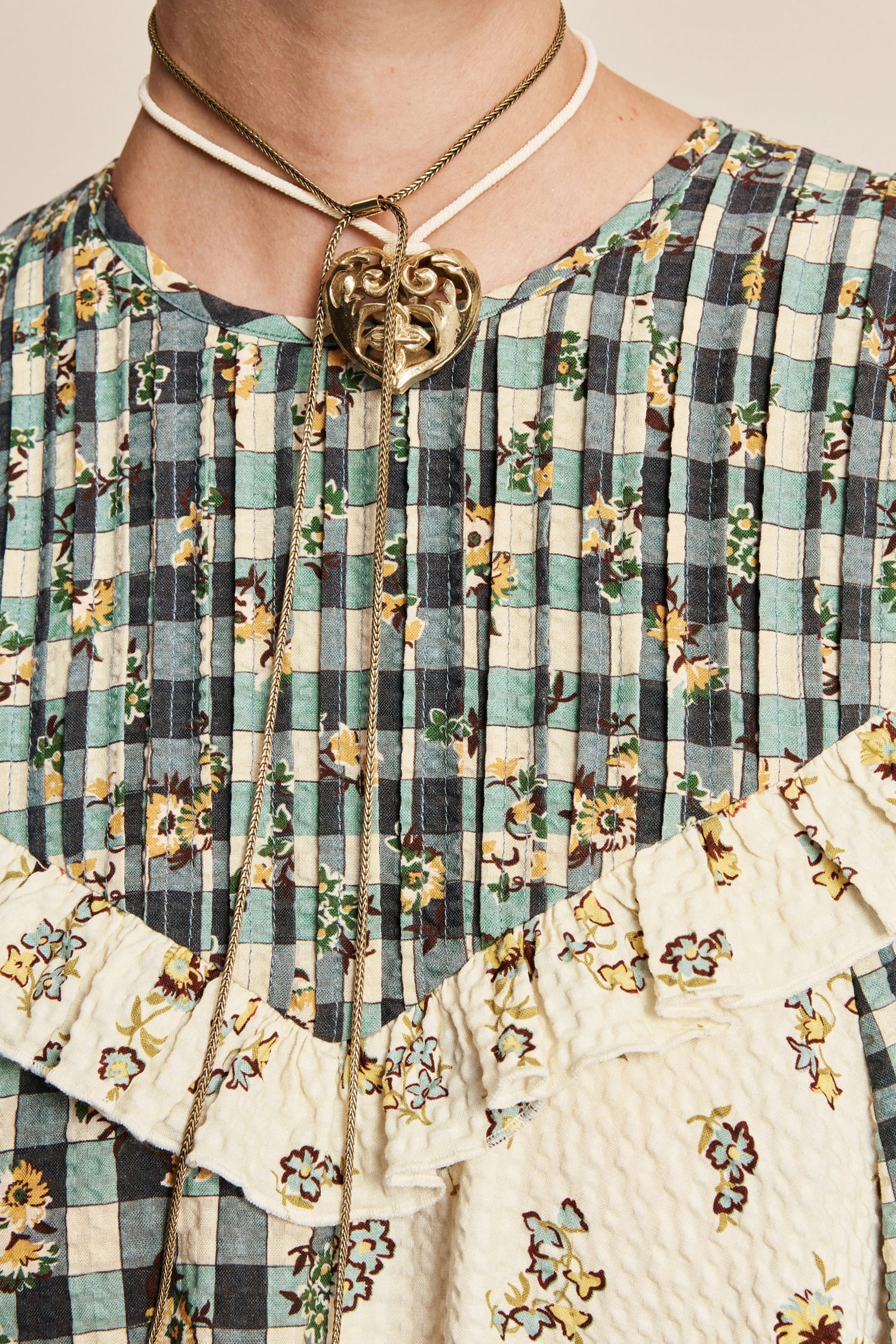 Alemäis Outrider robe mini patchwork seersucker fleurie