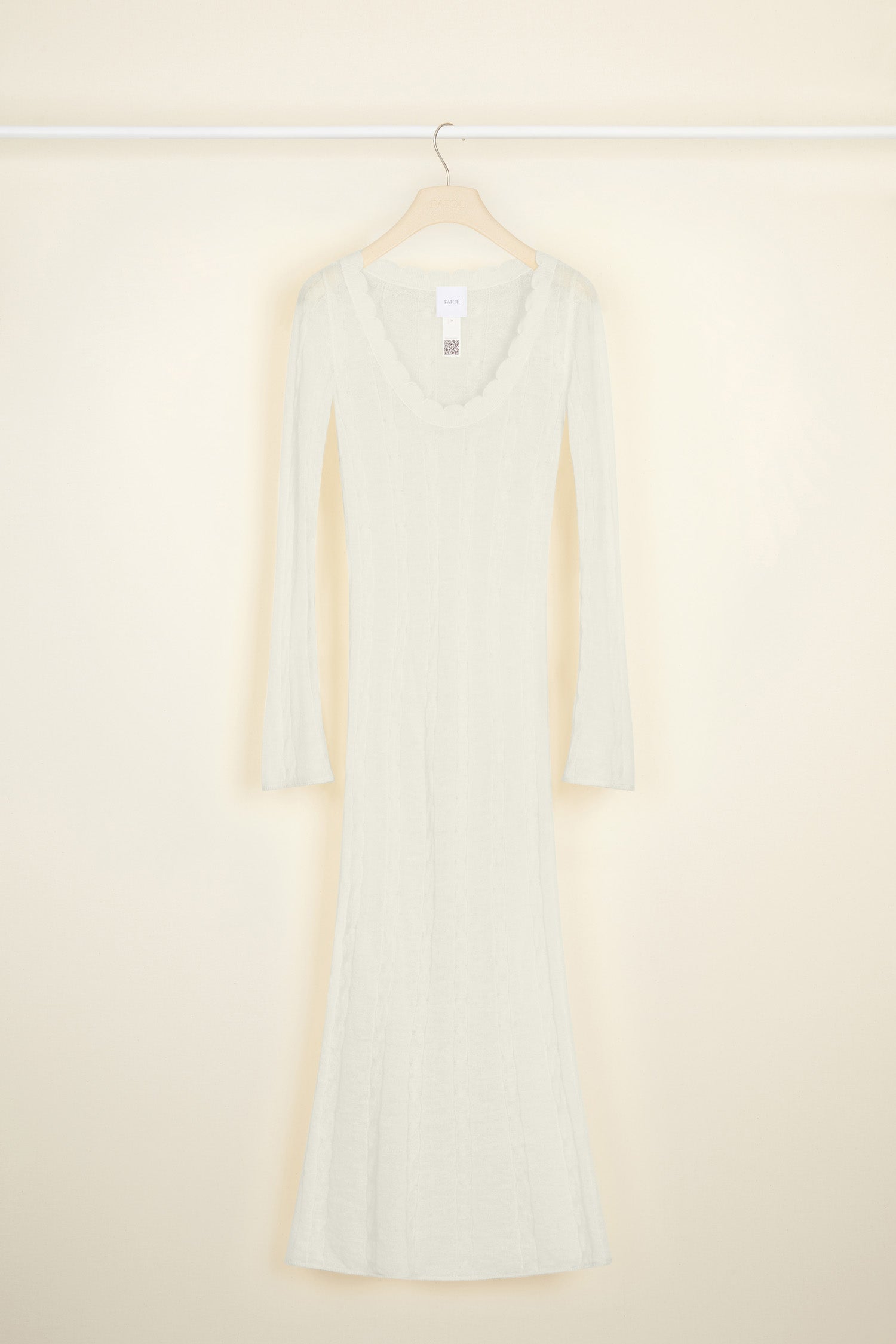 Patou P21KN045 robe midi maille mohair beige
