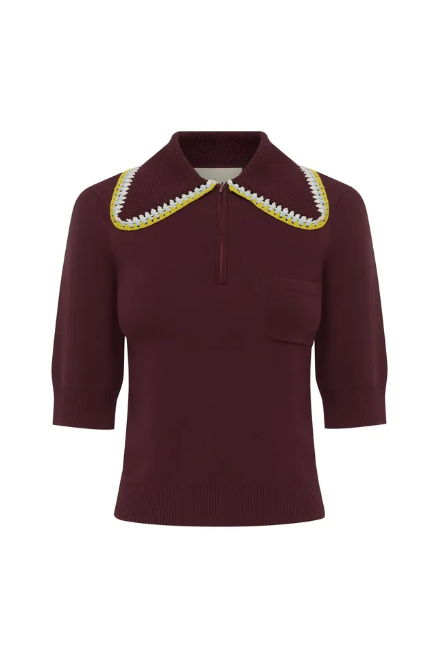 Alemais Knitwear Jasper Knit Polo polo maille L