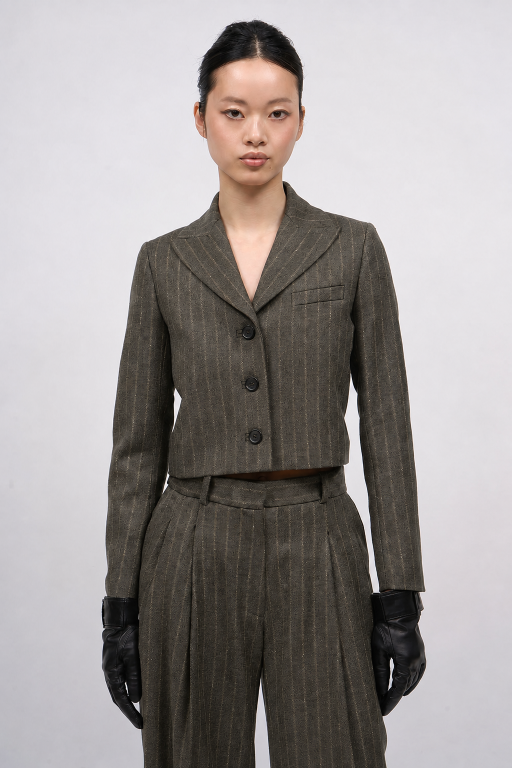 Paul & Joe Tibre veste courte twill laine rayé navy 100% laine